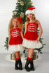 Profiterole Holiday Tulle Dress – Red & Ivory Ribbon Lace Dress 12M-14